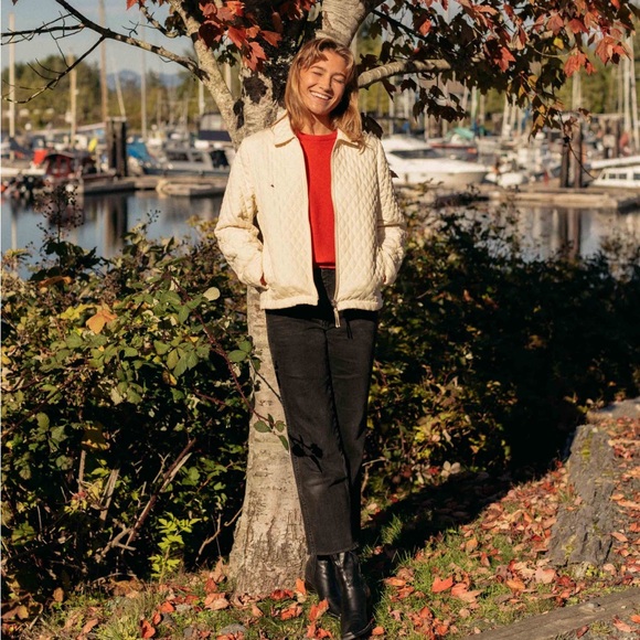 Vintage Cream Quilted Jacket Coat (Made in Canada) - Picture 2 of 11